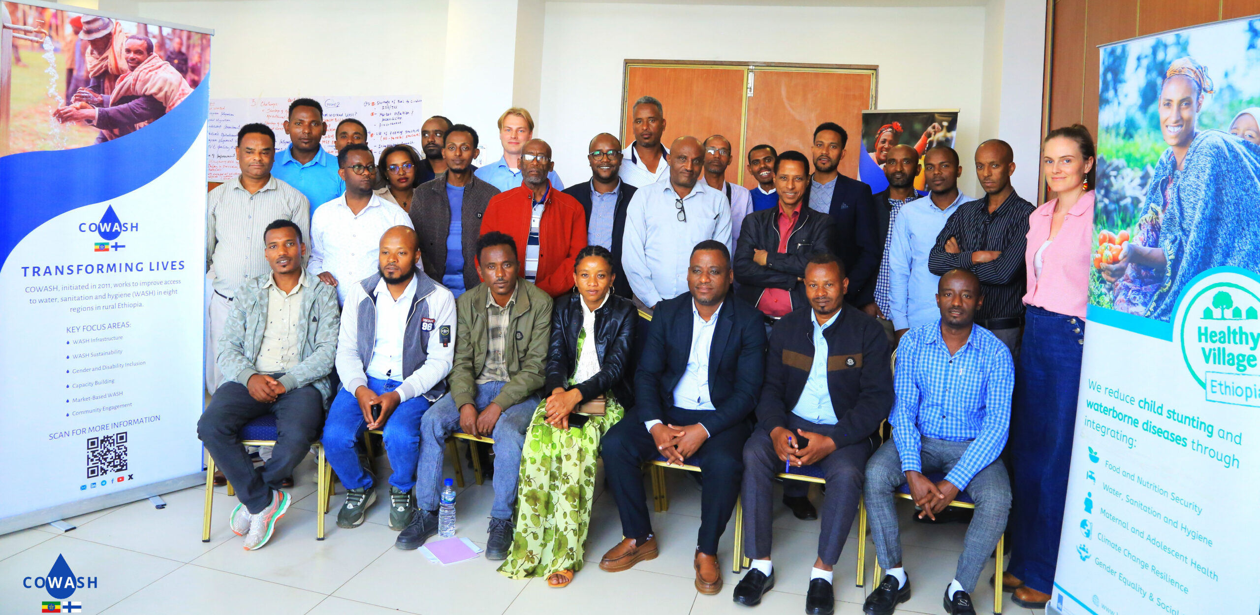 COWASH and Max Foundation teams and government partners at the joint review meeting in the Central Ethiopia Region