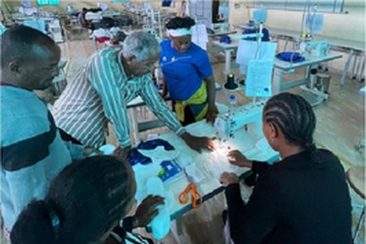 Training on producing reusable sanitary pads